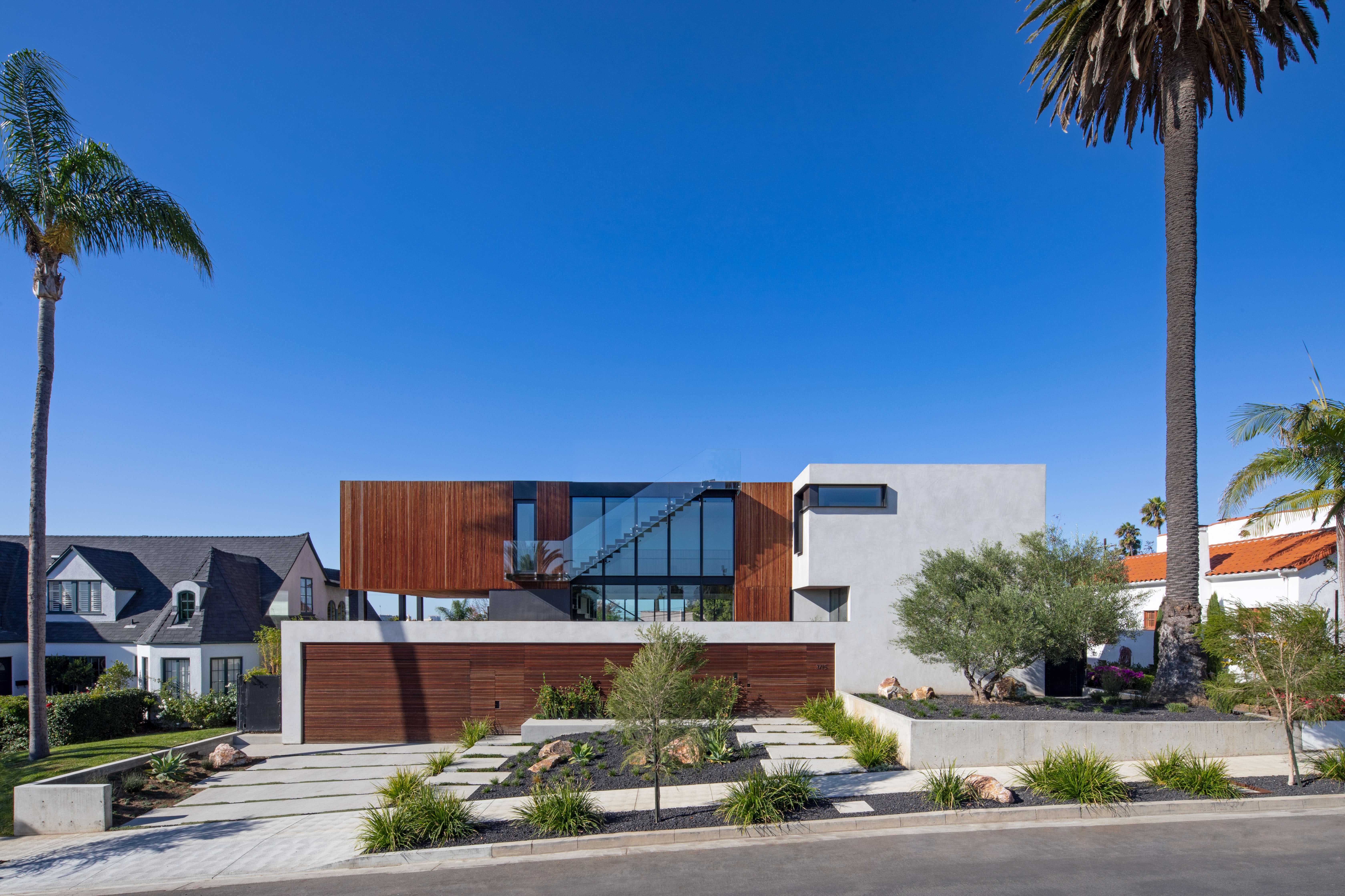 Wasatch Residence street elevation with its anodized aluminum screen wall